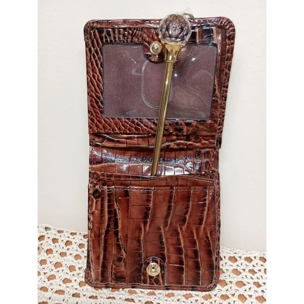 Brahmin Melbourne JANE Wallet PECAN Classic Brown NWOT
